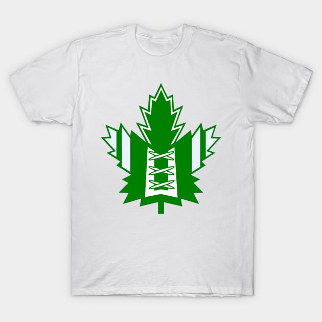 Maple Leaf Hockey Jersey Green T-Shirt by SteamboatJoe